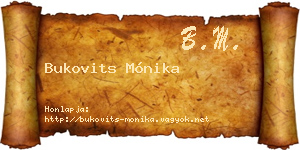 Bukovits Mónika névjegykártya